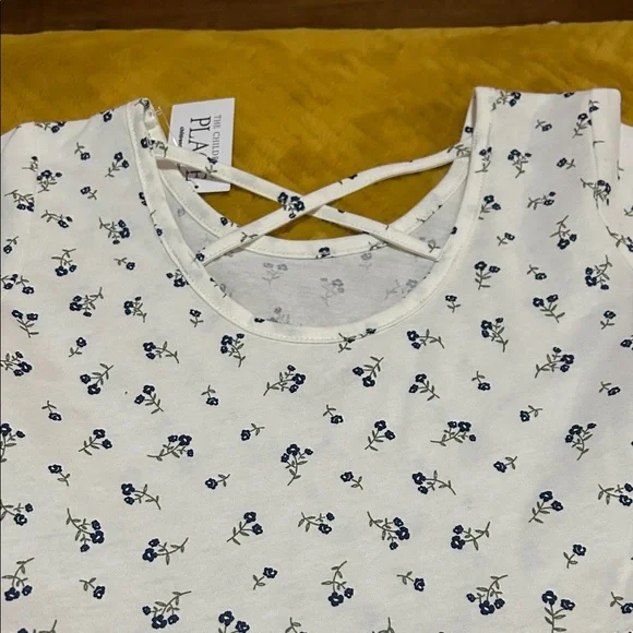 The Children's Place White Dress with Navy Floral Print - Picture 4 of 5